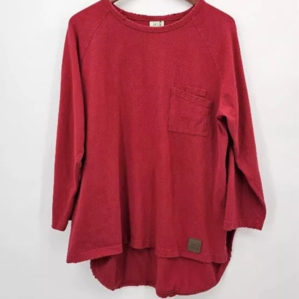 Jaded Gypsy Wandering Meadows Sweatshirt Top, Merlot, size S/M - Picture 1 of 5